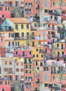 Osborne & Little Papier peint Portovenere - Terracotta/ Coral/ Aqua