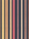 Cole & Son Papier peint Carousel Stripe - Charcoal/ Reds