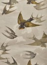 John Derian Papier peint Chimney Swallows - Sepia