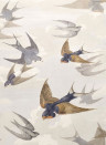 John Derian Wallpaper Chimney Swallows Down