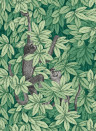 Cole & Son Tapete Foglie e Scimmie - Forest Green