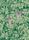 Cole & Son Tapete Foglie e Civette - Forest Green