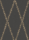 Cole & Son Papier peint Cammei - Gold on Charcoal