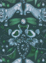 Bizarre Tapete Extinct von Clarke & Clarke - Navy