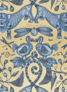 Bizarre Tapete Extinct von Clarke & Clarke - Blue