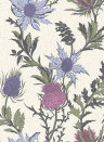 Cole & Son Wallpaper Thistle Purple and White