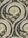 Nina Campbell Papier peint Les Indiennes - Black/ Green