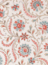 Tapete Bavilles von Nina Campbell - Red/ Teal /Taupe