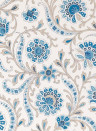 Tapete Bavilles von Nina Campbell - Blue/ Taupe