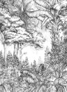 Dschungeltapete Secret Garden von Rebel Walls - Black/ White