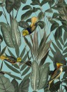 Vogeltapete Yellow Bird von Rebel Walls - Turquoise