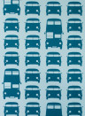 Kindertapete rush hour von ferm LIVING - petrol/ blue