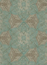 Eijffinger Wallpaper Siroc 6 Blaugrün/ Gold/ Braun