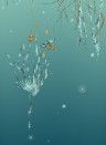 Edmond Petit Wallpaper Nautilus/ Méduses/ Nénuphars - Turquoise Nénuphars droit - Turquoise