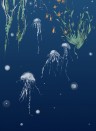 Edmond Petit Wallpaper Nautilus/Méduses/Nénuphars - Marine Méduses gauche - Marine