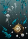Edmond Petit Wallpaper Nautilus/ Méduses/ Nénuphars - Noir Nautilus droit - Noir