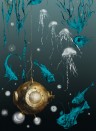 Edmond Petit Wallpaper Nautilus/ Méduses/ Nénuphars - Noir Nautilus gauche - Noir
