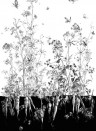 Edmond Petit Wallpaper Licvres/Fenouil/Tournesol - Blanc et Noi Fenouil Sauvage Gauche - Blanc et Noir