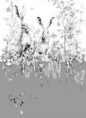 Edmond Petit Wallpaper Licvres/Fenouil/Tournesol - Gris Lièvres Gauche - Gris