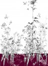 Edmond Petit Wallpaper Licvres/Fenouil/Tournesol - Aubergine Tournesol Droit - Aubergine