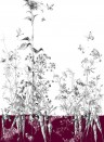 Edmond Petit Wallpaper Licvres/Fenouil/Tournesol - Aubergine Tournesol Gauche - Aubergine
