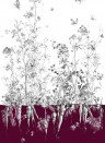 Edmond Petit Wallpaper Licvres/Fenouil/Tournesol - Aubergine Fenouil Sauvage Gauche - Aubergine