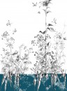 Edmond Petit Wallpaper Licvres/Fenouil/Tournesol - Bleu Tournesol Droit - Bleu