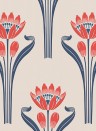 Isidore Leroy Papier peint Tulipes - Blanc rouge