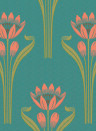 Isidore Leroy Wallpaper Tulipes Aqua