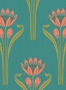 Isidore Leroy Papier peint Tulipes - Aqua