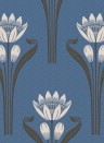 Isidore Leroy Papier peint Tulipes - Bleu