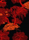 Isidore Leroy Papier peint Jardin d'Asie - Noir et Rouge
