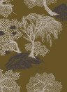 Isidore Leroy Wallpaper Jardin d'Asie Kaki