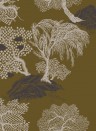 Isidore Leroy Papier peint Jardin d'Asie - Kaki