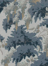 Isidore Leroy Wallpaper Frondaisons Bleu