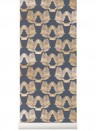 Ferm Living Papier peint Birds - Deep Blue/ Gold