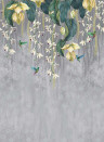 Osborne & Little Carta da parati Trailing Orchid - Grey/ Lemon