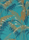 Sanderson Carta da parati Palm House - Teal/ Gold