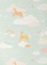 Majvillan Papier peint Rainbow Treasures - Bubblegum Turquoise