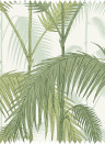 Cole & Son Tessuto Palm Jungle Linen Union - Olive Green on White