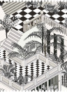 Cole & Son Tessuto Miami Cotton - Black/ White