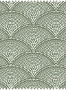 Cole & Son Tessuto Feather Fan Jacquard - Cream on Olive Green
