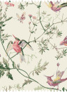 Cole & Son Tissu Hummingbirds Cotton - Classic Multi/ Old Olive on Cream