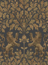 Tapete Boscobel Oak von Cole & Son - Metallic Gold on Black