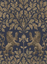 Tapete Boscobel Oak von Cole & Son - Metallic Gilver on Ink