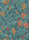 Cole & Son Wallpaper Vines of Pomona Burnt Orange & Teal on Petrol
