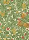Cole & Son Wallpaper Vines of Pomona Ochre & Olive Green on Cream