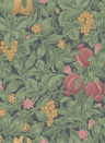 Cole & Son Wallpaper Vines of Pomona Crimson & Olive on Charcoal