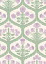 Cole & Son Wallpaper Floral Kingdom Mulberry & Olive Green on Parchment