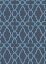 Cole & Son Wallpaper Treillage - Cerulean Blue on Midnight